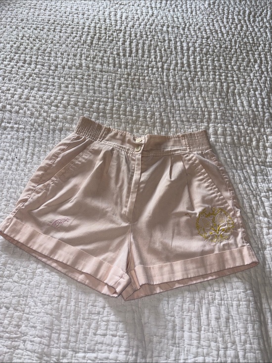 L’alpina Pants - Vintage Women's Australian L’alpina Light Pink Embroidered Shorts 46 XS Stains